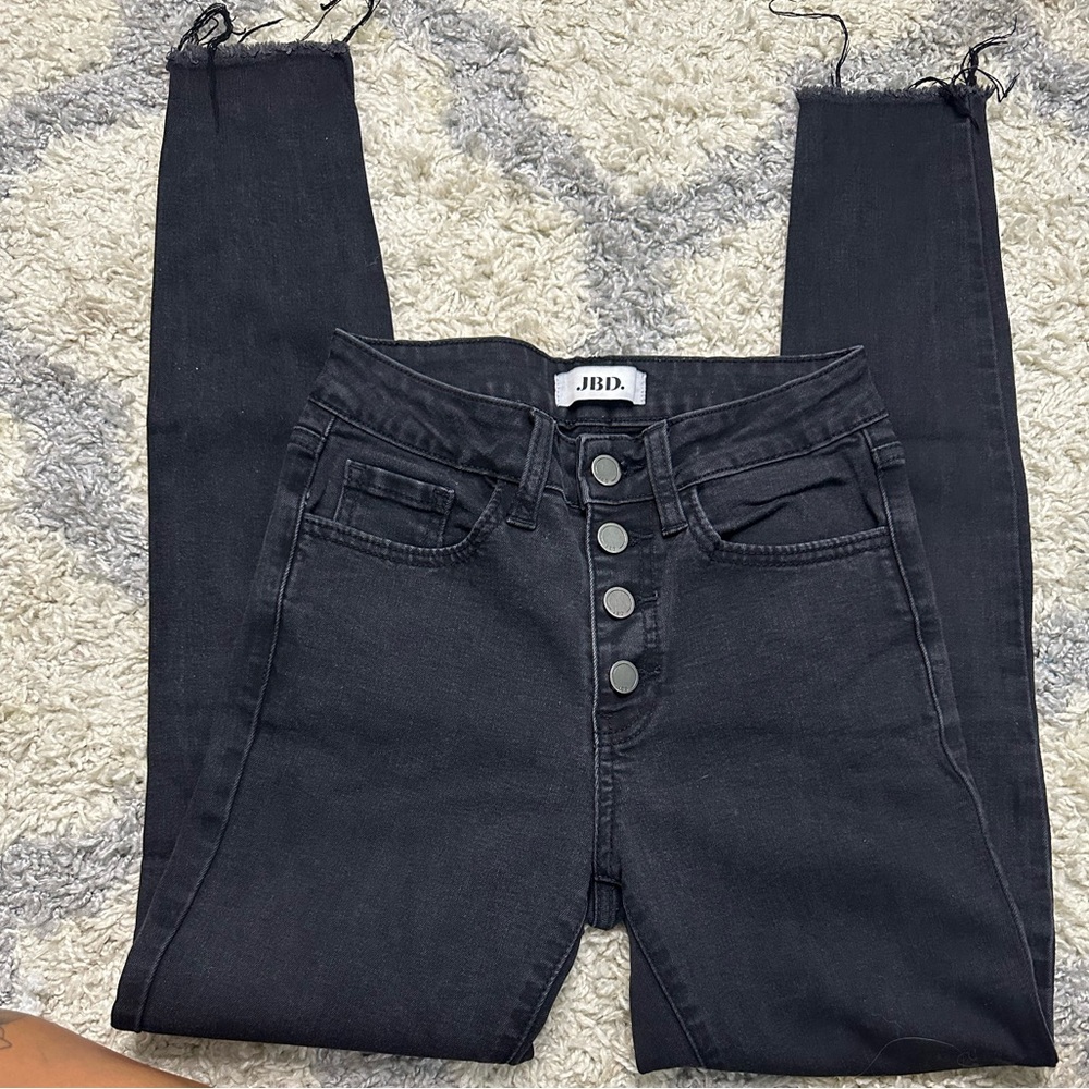 Just Black High Rise Button-Fly Jeans